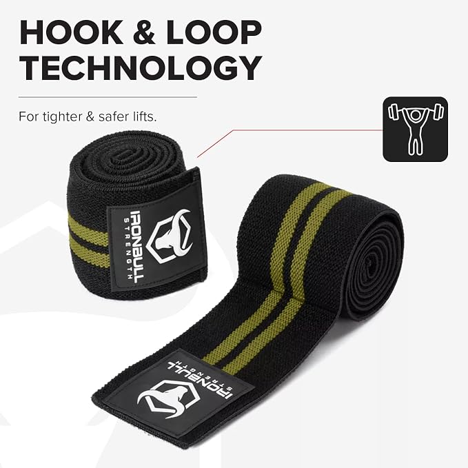 Elbow Wraps for Weightlifting (1 Pair) - 50" Elastic Elbow Braces for Weight Lifting - Elbow Support for Bench Press, Powerlifting, Fitness, & Gym Workout - Gym Elbow Straps Weightlifting - Elbow Compression Strap Brace