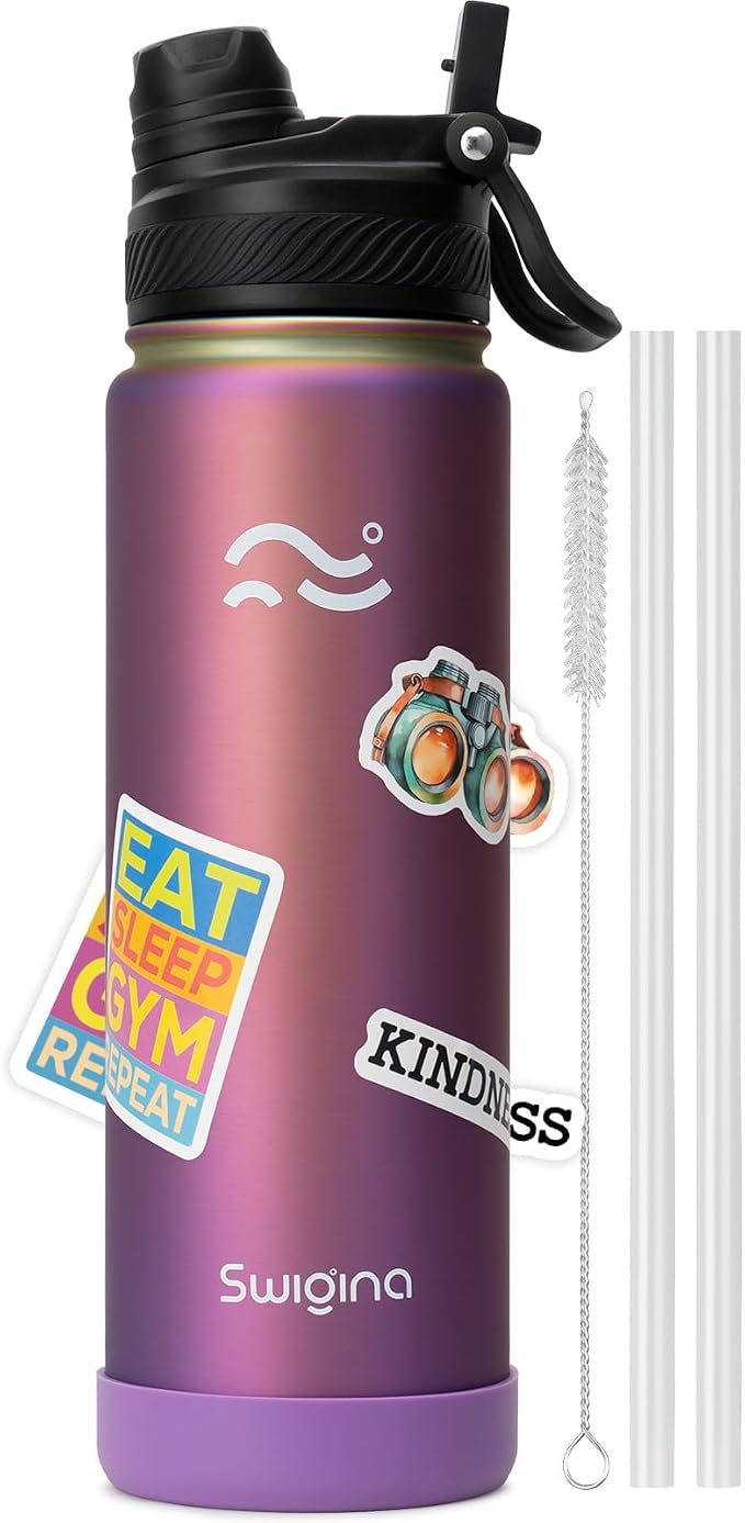 Swigina Insulated Water Bottle with Boot (Keep 36hrs Cold) BPA Free, 24 oz