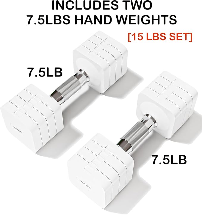 Adjustable Dumbbell Set for Women Men 7.5LB/10LB/15LB/20LB/25LB Each | Dumbbells Set of 2, Free Weight Set at Home Gym, Hand Weights with Locking/Metal Handle for Exercise Muscle Toning Rehab