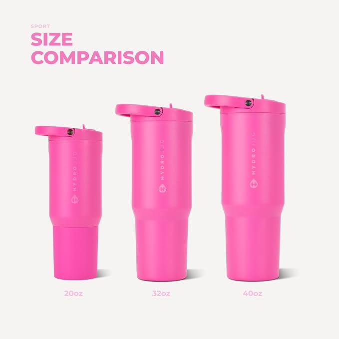 HydroJug Sport 32 oz Insulated Stainless Steel Water Bottle, Razzle