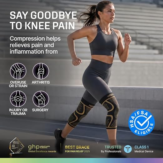 Modvel 2 Pack Knee Brace for Women - Knee Support for Walking, Knee Compression Sleeves for Pain Relief, Knee Sleeves for Women, Knee Brace for Sports, Workouts & Arthritis