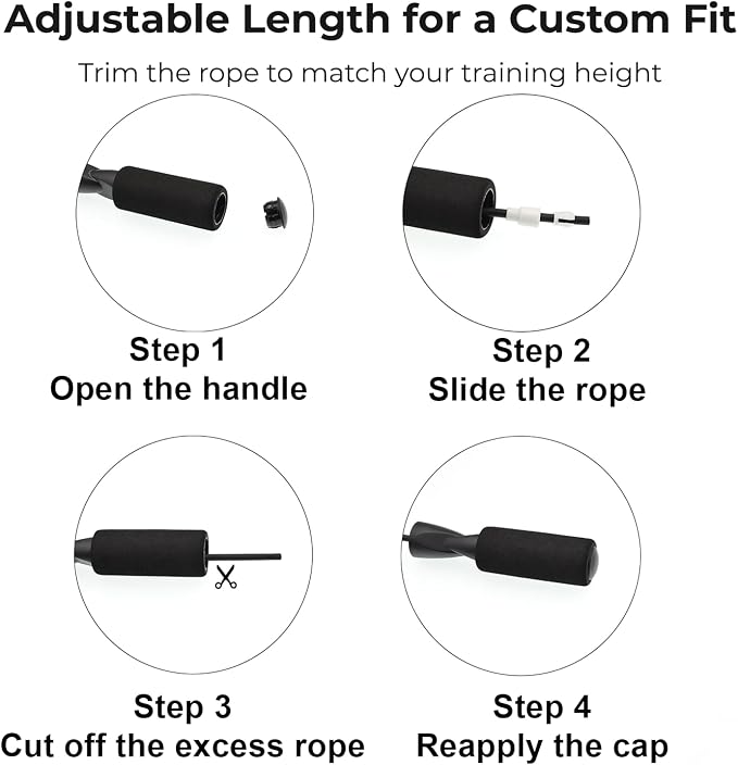 Jump Rope for Fitness, Adjustable Jump Rope for Men and Women, Exercise Rope for Adults, Cardio Training, Gym and Home Workouts