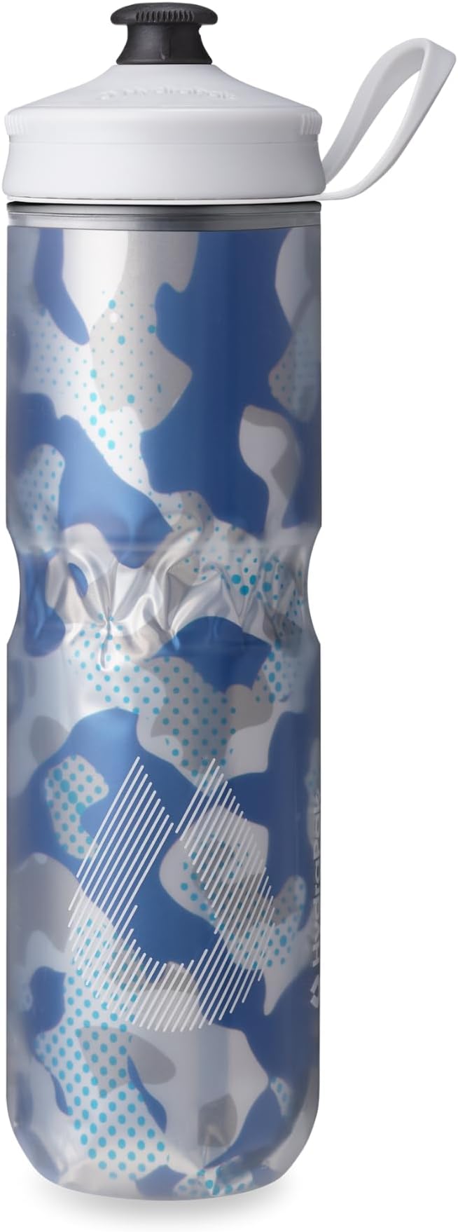 HydraPak Polar Sport Insulated Water Bottle (24oz, Contender Blue) | High Flow, BPA Free, Tri-Layer Insulation, Leakproof, Dash Handle, Easy Squeeze, Self-Sealing Cap, for Sports
