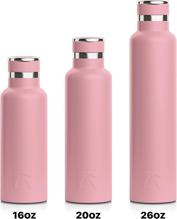 RTIC 26oz Journey Water Bottle, Ceramic Lined, Dusty Rose | Stainless Steel Metal, Insulated for Hot and Cold Drinks, Sports, Travel and Camping