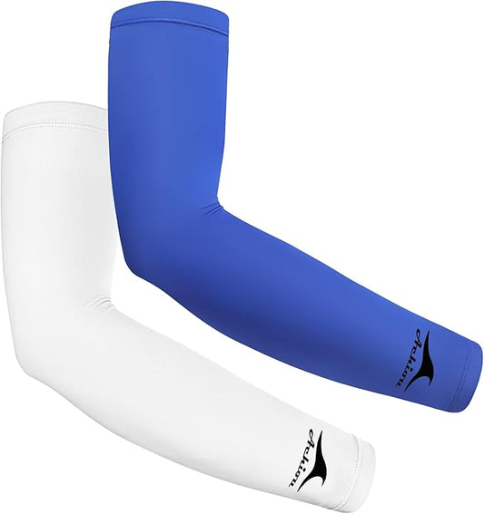 Achiou Volleyball Arm Sleeves for Women, Cooling Ice Silk Sun Sleeves Youth | Summer Ice Silk Compression Sleeves, UPF 50+ UV Protection, Perfect for Teen Girls & Women Outdoor Sports, Anti-slip Silicone