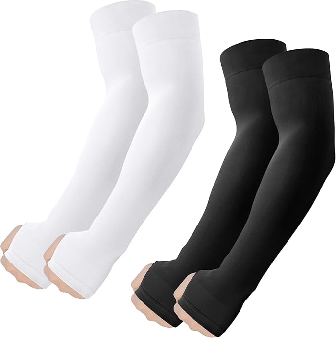 ROXUN Arm Sleeves with Thumb Hole, Cooling UV Sun Protection for Men/Women | High‑elastic fabric,compression tattoo cover up for men/women,great for outdoor activities