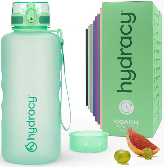 Hydracy 2L Large Water Bottle, 100% BPA Free Tritan Plastic, Leakproof, Zero Condensation, Motivational Timeline, Safe, Non-Toxic, Durable, Smart Design | BPA-Free Tritan, Leakproof Flip-Top Lid,No-Sweat Sleeve,Carry Strap,Daily Intake Tracking for Gym...