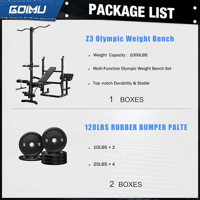 Z3 900LBS Olympic Weight Bench Set with Leg Extension, 9 in 1 Workout Press with Preacher Curl Pad and LAT Pulldown, Strength Training Bench for Home Gym