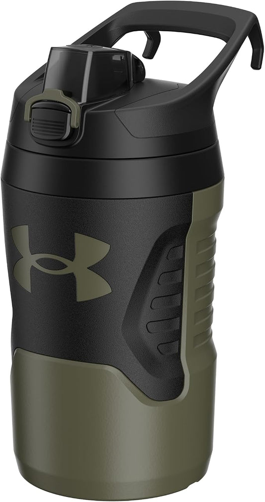 Under Armour 32 oz Insulated Water Bottles - Sports Water Jug with Fence Hook, Leak Resistant for Baseball, Football & More, 32 oz Insulated, Marine OD Green