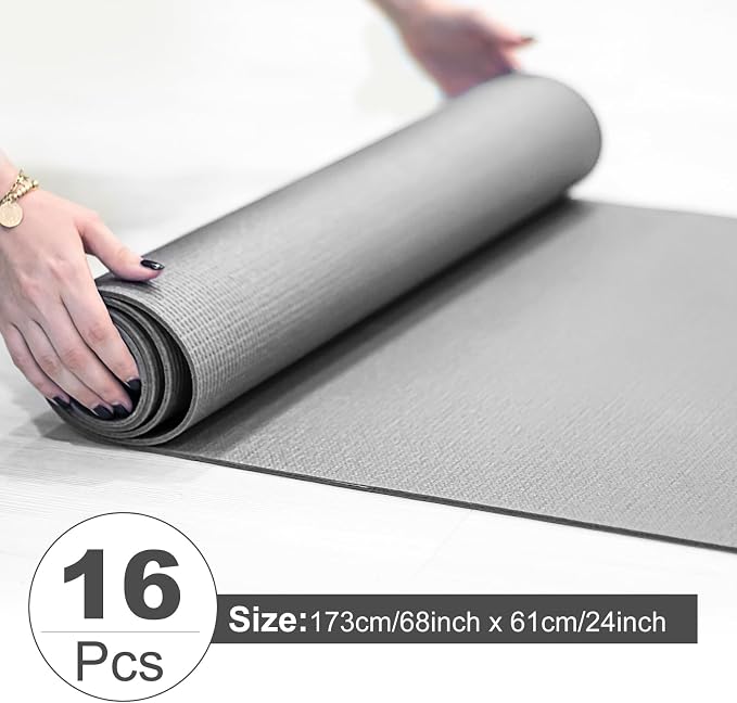 Funtery 3 mm Thin Yoga Mats Bulk, 68 x 24 Inches Lightweight PVC Exercise Mats Non Slip Workout Fitness Pads for Yoga Pilates Stretching Classes Gym Home Studio