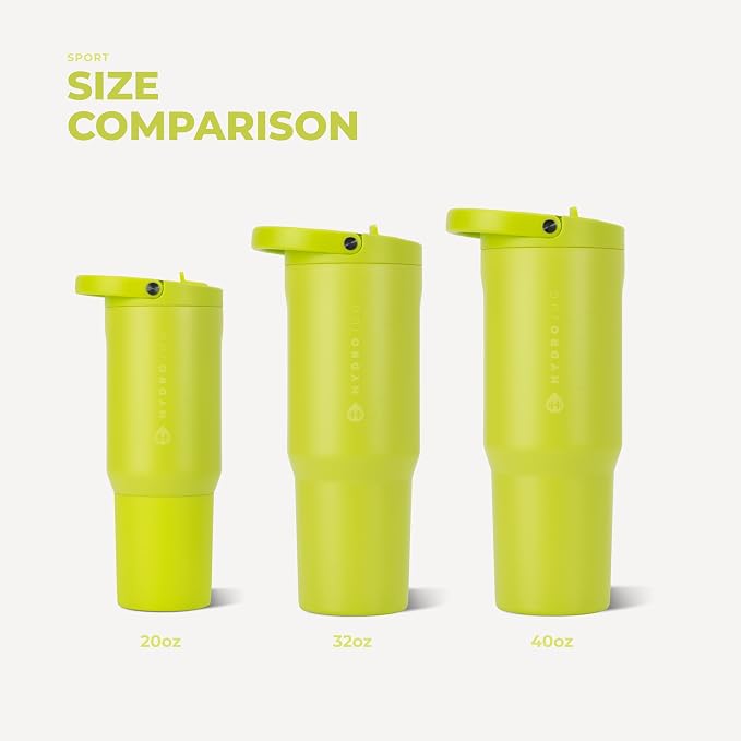 HydroJug Sport 40 oz Insulated Stainless Steel Water Bottle, Lemon Lime