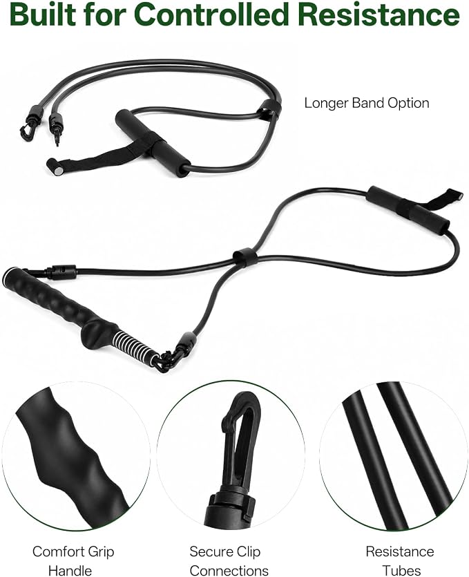 BoomBa Golf Swing Resistance Band Trainer, Golf Warm-Up and Strength Training Aid with Grip Handle, Swing Path Muscle Memory Practice Tool for Core, Wrist and Arm Exercises, Right Hand Only