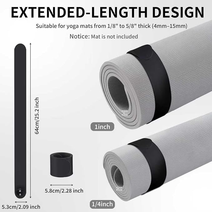 Yoga Mat Carrier Strap, Adjustable Thick Straps Sling for Carrying Large Mats, Stretching Band