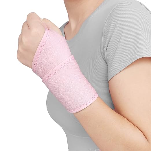 YUNYILAN Wrist Brace Wrist Wraps for Carpal Tunnel 2 Pack Wrist Brace Compression Straps Hand Support, Adjustable Wrist Support for Arthritis and Tendinitis, Joint Pain Relief (Pink)