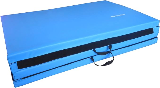 BalanceFrom 10x4 Feet 4-Panel Folding Gymnastics Mat – 2-Inch Thick Pad with Vinyl Surface and Carrying Handles for Tumbling, Yoga, Pilates, Home Workouts, and Martial Arts
