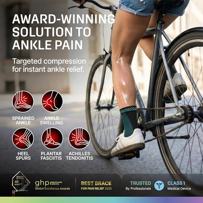 Modvel Foot & Ankle Brace Socks for Sprained Ankle Compression Sleeve - Foot Support for Women & Men - Tendonitis & Arthritis Ankle Brace Sports Running, Torn Ligaments & Women Stabilizing Ankle Wrap