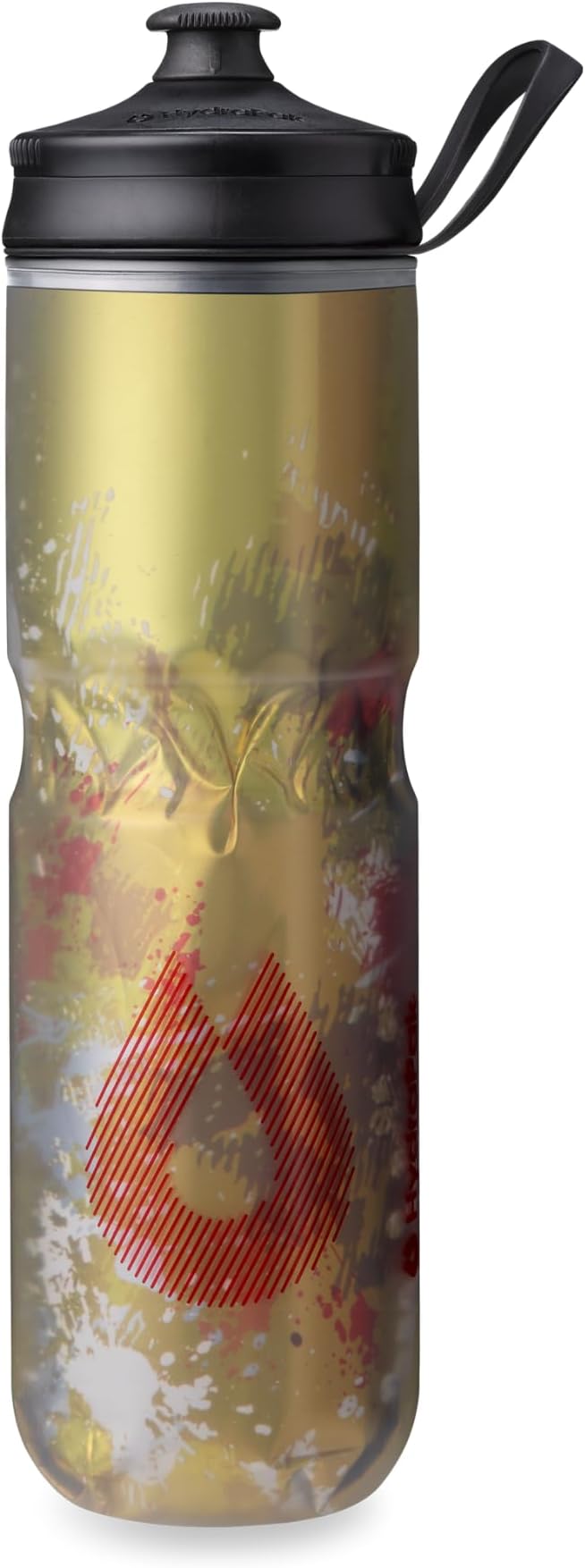 HydraPak Polar Sport Insulated Water Bottle (24oz, Splash Gold) | High Flow, BPA Free, Tri-Layer Insulation, Leakproof, Dash Handle, Easy Squeeze, Self-Sealing Cap, for Sports