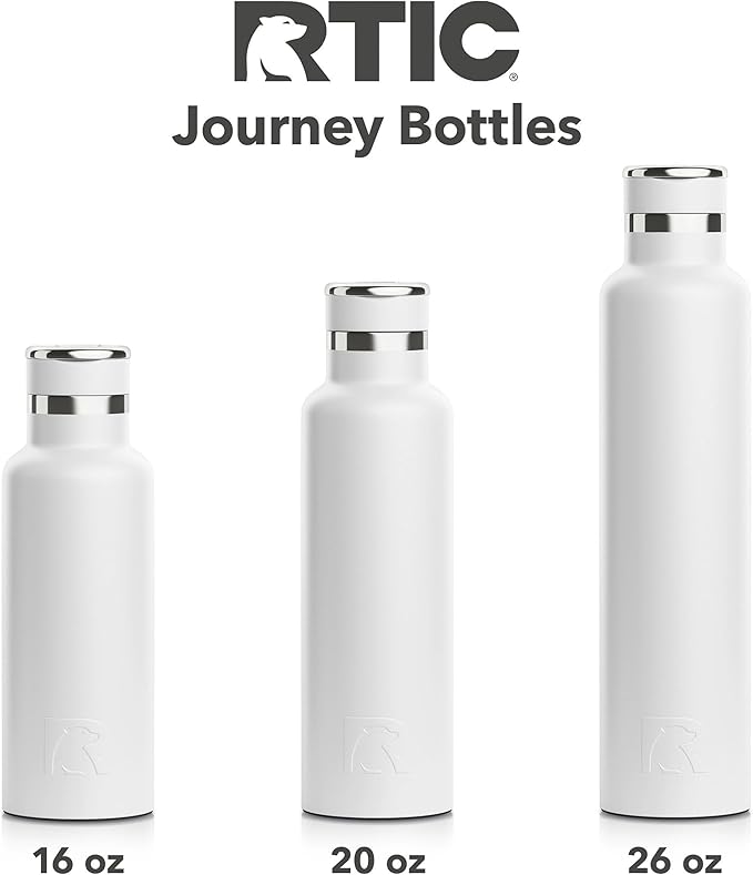RTIC 26oz Journey Water Bottle Ceramic Lined Metal Stainless Steel Vacuum Insulated, BPA Free, Reusable, for Water, Hot and Cold Drinks, Travel, Sports, Camping, Periwinkle
