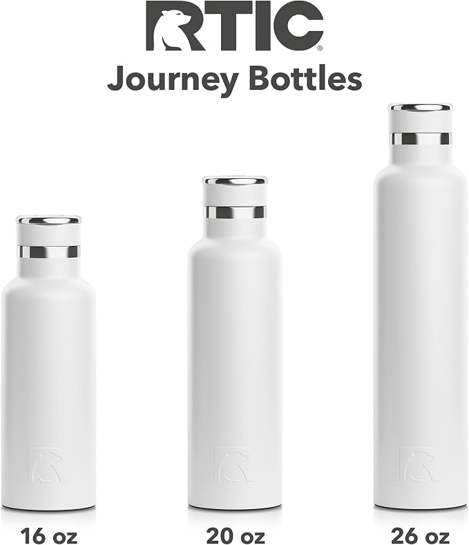 RTIC 26oz Journey Water Bottle Ceramic Lined Metal Stainless Steel Vacuum Insulated, BPA Free, Reusable, for Water, Hot and Cold Drinks, Travel, Sports, Camping, Orchid