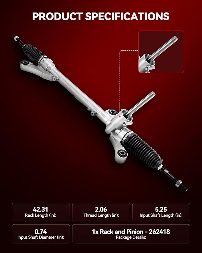 Torchbeam Power Steering Rack & Pinion Assembly Fit for 2011-2013 Mazda 2, Hydraulic System Steering, Replaces OEM 1G-2007