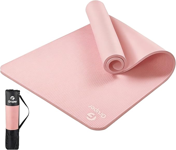 Gruper Yoga Mat Non Slip NBR Extra Thick Yoga Mat, 72"L x 32"/24"W x 0.6"/0.4"TH (185cm x 80cm/61cm x 15mm/10mm), Anti-Tear Exercise Mat with Carrying Strap and Bag, Workout Mats for Yoga, Pilates