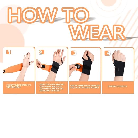 2-Pack Wrist Brace & Wrap for Carpal Tunnel,Wrist Sprains & Tendonitis | Ultra-thin elastic,Massage Bumps,Adjustable Compression,Supports Carpal Tunnel, Wrist Sprains & Daily Activities