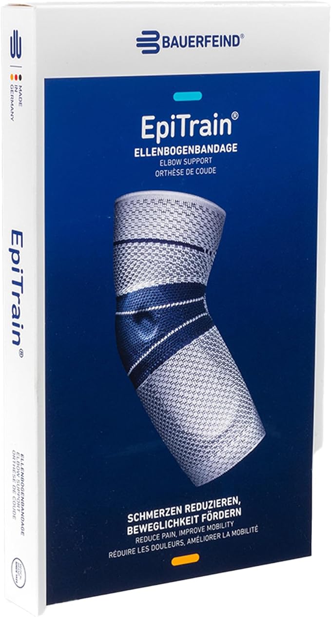 Bauerfeind - EpiTrain - Elbow Support - Breathable Knit Elbow Brace Targeted Compression for Chronic Elbow Pain, Supports Forearm Tendons & Muscles, Golfer's or Tennis Elbow Relief