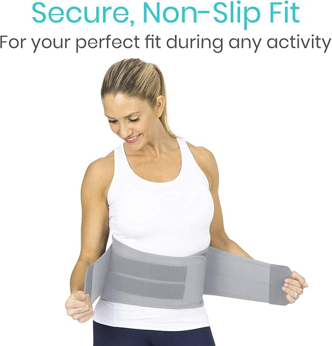 Vive Lower Back Support Brace for Men & Women - Dual Adjustable Lumbar Belt for Heavy Lifting, Herniated Disc, Sciatica, Scoliosis, & Thoracic Pain Relief - Compression Posture Device for Work or Home | For Heavy Lifting, Herniated Disc, Sciatica, Scol...