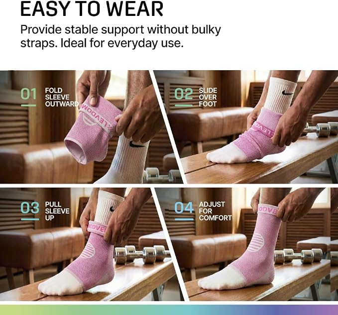 Modvel Foot & Ankle Brace Socks for Sprained Ankle Compression Sleeve - Foot Support for Women & Men - Tendonitis & Arthritis Ankle Brace Sports Running, Torn Ligaments & Women Stabilizing Ankle Wrap