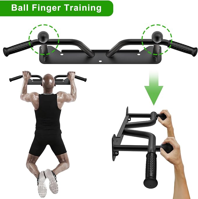 SELEWARE Heavy Duty Welded Pull Up Bar Wall/Joist/Ceiling Mount Chin Up Bar | Multifunctional Pull-up Bars w/Resistance Band Hooks for Home Gym Strength Training, Sturdy Steel Construction Support 500 lb