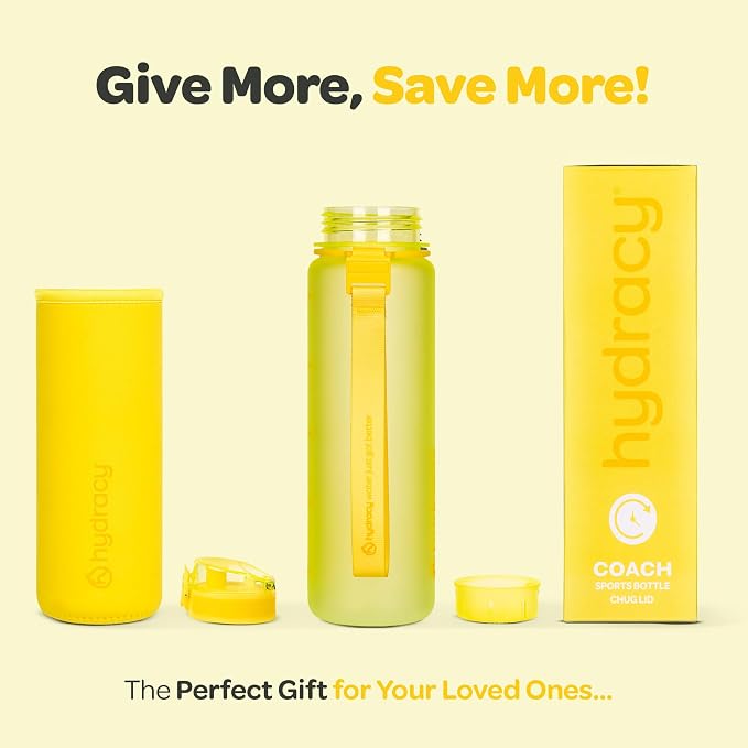 Hydracy Motivational Water Bottle with Time Marker & Fruit Infuser 17 oz | BPA-Free Tritan, Leakproof Flip-Top Lid,No-Sweat Sleeve,Carry Strap,Daily Intake Tracking for Gym,Sports,Outdoors
