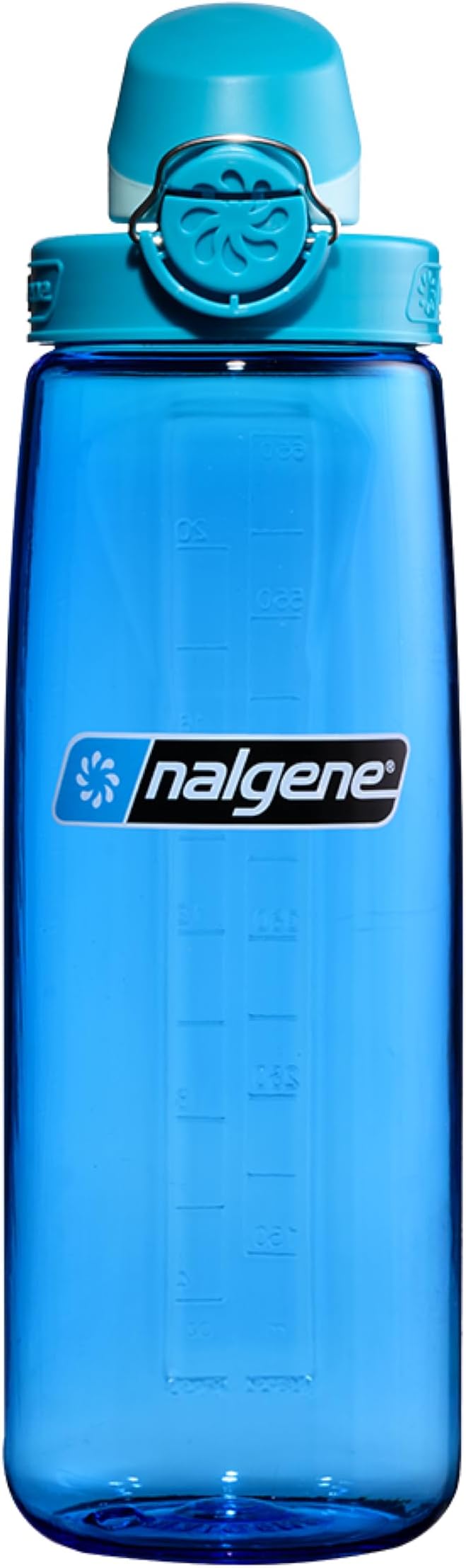 Nalgene 24 oz On The Fly Lock-Top Water Bottle, Slate Blue w/Glacial | Easy Chug Cap with Locking Lid, Cup Holder Size, BPA-Free, Durable & Leak Proof, Slim Travel Bottle for School & Sports