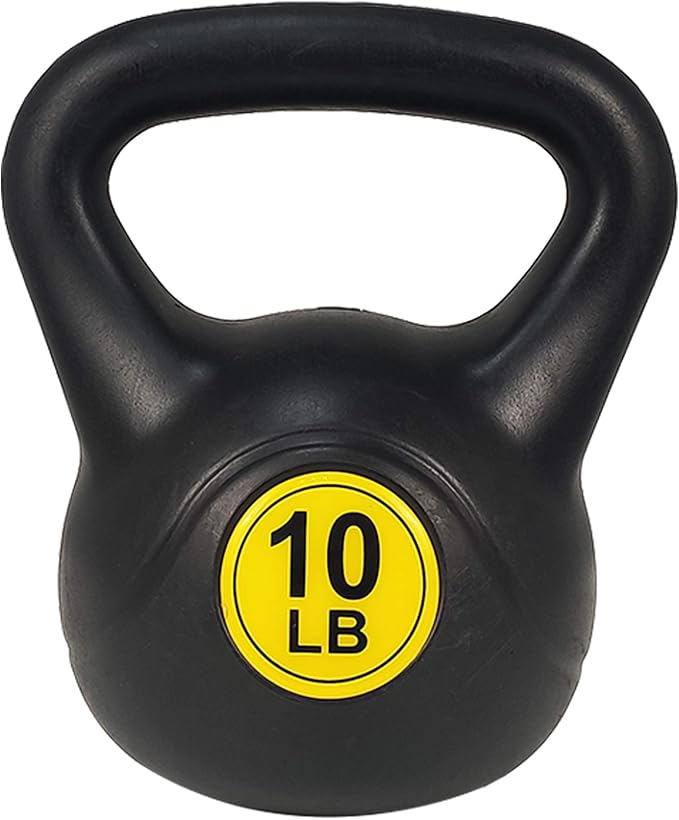 BalanceFrom Vinyl Kettlebell Set, 30/45/50/75 Pound Options – Cement-Filled Strength Training Weights with Ergonomic Grip and Color Coding for Full Body Fitness at Home or Gym