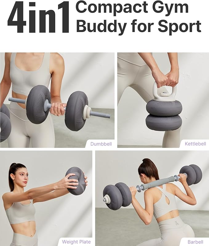 YOTTOY Weights Dumbbells Set,Free Weight Set with Connector, 4 in1 Dumbbells Set Used as Barbell, Kettlebells, Push up Stand, Weight Plate, Fitness Exercises for Home Gym