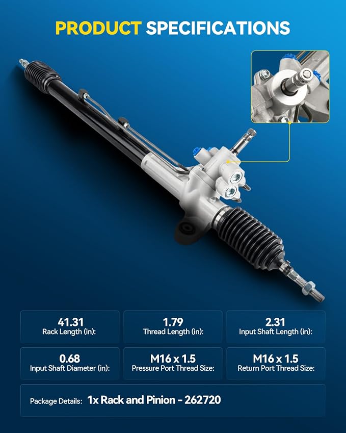 PHILTOP 26-2720 Rack and Pinion Steering Assembly For TSX 2004 2005 2006 2007 2008, 53010SDAA01 Power Steering Rack and Pinion Assembly