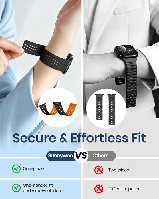 Magnetic Sport Bands Compatible with Apple Watch Bands for Men Women | Silicone Wristband 49mm 46mm 45mm 40mm 44mm 38mm 41mm 42mm, Replacement for iWatch Ultra Series 11 10 9 8 7 6 5 4 3 2 1 SE