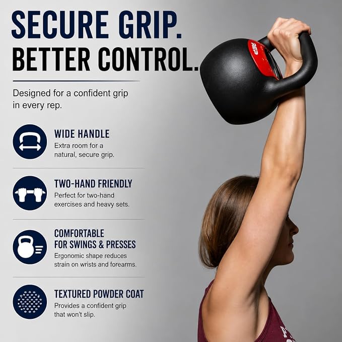 Rep Fitness Adjustable Kettlebell | Weight Set for Home Gym | Strength Training Equipment for Men & Women | Compact Steel Bell with Ergonomic Handle | 20–40 lb (9–18 kg) Variable Options