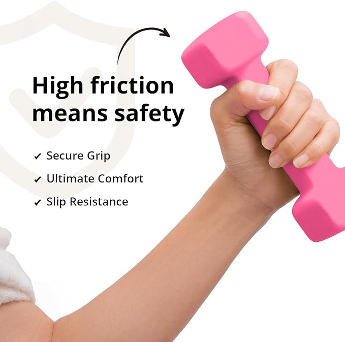 Portzon Dumbbells Neoprene with Non Slip Grip weight for Total Body Workout Compatible with of 2 Set,1-15 LB, Anti-Slip, Anti-roll, Hex Shape