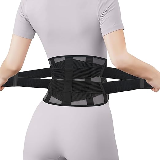 Back Brace for Lower Back Pain, Ultra-Thin High-Waist Lumbar Support Belt | Breathable mesh, adjustable compression, comfortable waist and back support, discreet under clothes for work and daily wear.