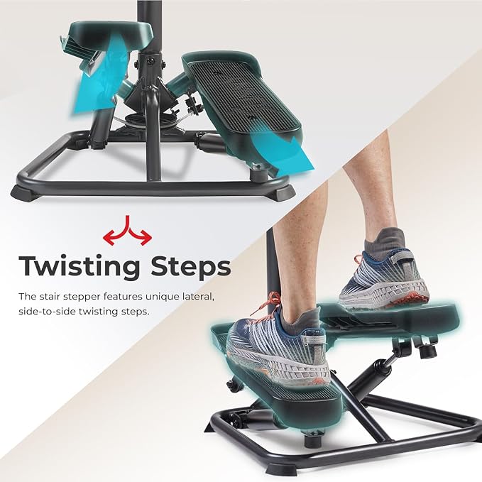 Sunny Health & Fitness Smart Twist Stair Stepper with Adjustable Handlebar