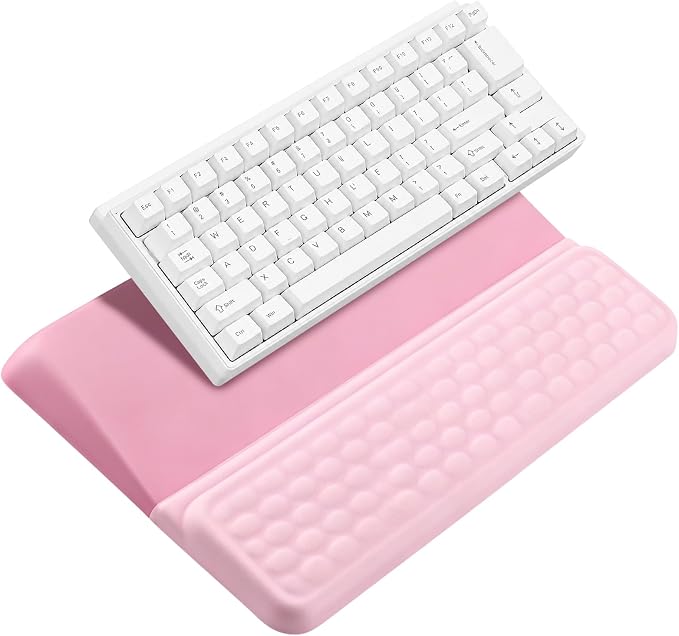 Keyboard Stand with Wrist Rest，Ergonomic Keyboard Riser Holder Lifter Tray | Pink+Deep Pink，Computer Wrist Support Pad，Ergonomic Keyboard stand for desk，Soft Memory Foam Desk Cushion，Non-Slip