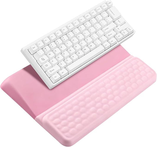 Keyboard Stand with Wrist Rest，Ergonomic Keyboard Riser Holder Lifter Tray | Pink+Deep Pink，Computer Wrist Support Pad，Ergonomic Keyboard stand for desk，Soft Memory Foam Desk Cushion，Non-Slip