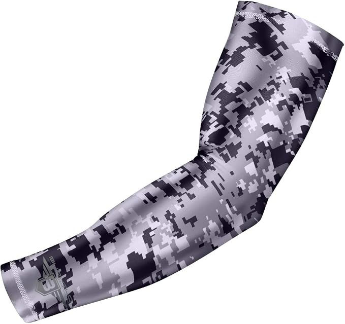 Bucwild Sports Compression Arm Sleeve - Youth & Adult Sizes - Baseball Football Basketball Sports (1 Arm Sleeve)
