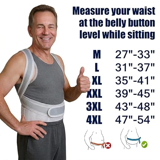 Posture Corrector for Men and Women - Lumbar Back Brace and Shoulder Straightener - Helps Provide Lower Back Support and Relief - Adjustable, Comfortable and Easy to Wear