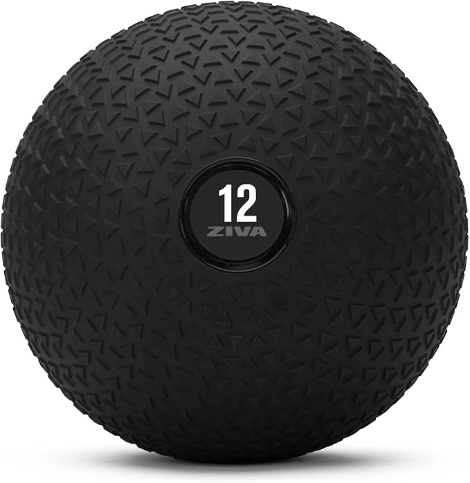 ZIVA Slam Ball - Elite Level Hard-Wearing PVC Outer Shell, Gripping Tire Tread Skin, Precision Weighted Sand Core | Throw, Toss Exercise Medicine Ball for Strength Core Workouts - Avail 10-40 lbs.