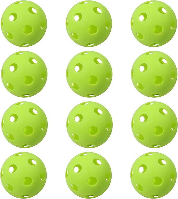 GSE Plastic Practice Baseballs, Hollow Airflow Softballs Training | 26-Holes Lightweight Balls, for Pitching, Batting, Catching for All Skill Levels, for Indoor & Outdoor Games, 2.75", 0.9 oz
