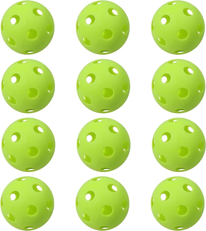 GSE Plastic Practice Baseballs, Hollow Airflow Softballs Training | 26-Holes Lightweight Balls, for Pitching, Batting, Catching for All Skill Levels, for Indoor & Outdoor Games, 2.75", 0.9 oz