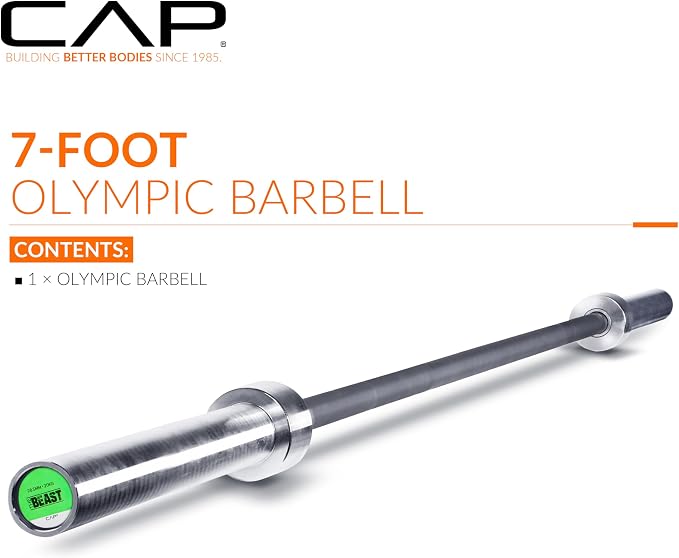 Cap Pro Series 7FT Olympic Barbell, Weightlifting Bar for Strength Training