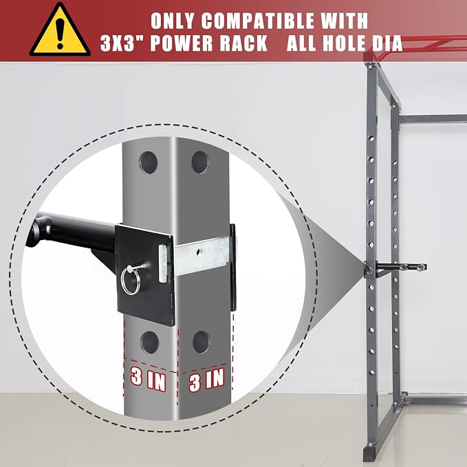 Dip Bar Attachments for 2" x 2" or 3" x 3" Power Rack - Narrow & Wide Dips Double Handles (Patent Pending)