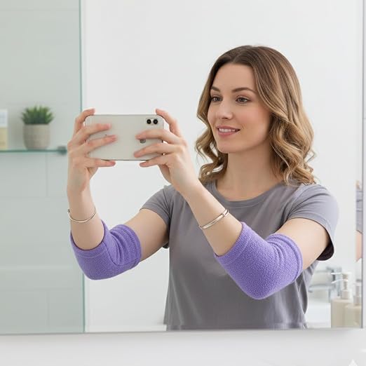2 Pairs Elbow Moisturizing Sleeve,Elbow Pads for Women with Beauty Gel Moisturizing, Elbows Protectors for Elderly, for Moist Chapped Dry Skin Care,Cover Heel Socks,Elbows Sleeves